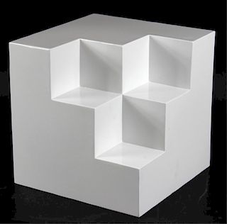 After Sol Lewitt Modern Cube Form Sculpture.