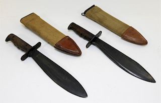 2 WWI Model 1917 C.T. Bolo Trench Knives by Plumb