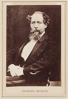 (DICKENS, CHARLES) A group of six CDV albumen portrait photographs of Charles Dickens, various photographers.