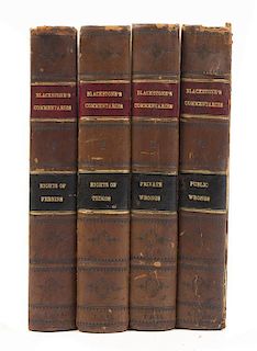 BLACKSTONE, WILLIAM. Commentaries on the Laws of England. London, 1811. New edition.