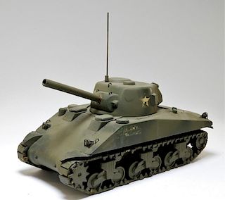 WWII Period Hand Made Model of a Sherman Tank