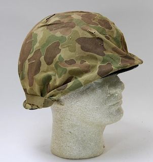 WWII M1 Helmet with USMC Camo Cover
