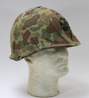 WWII M1 Helmet with USMC Camo Cover