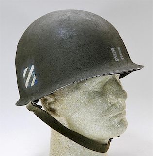 WWII U.S. Army M1 Captains Helmet 3rd Division