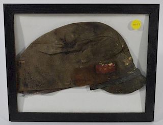 WWII Japanese Army Green Soft Cap, Framed