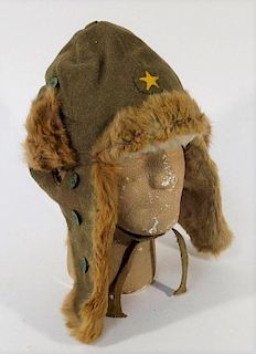 WWII Japanese Army Winter Fur Hat