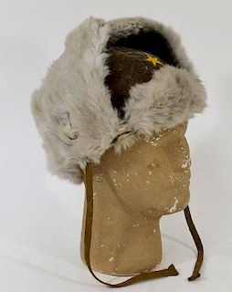WWII Japanese Army Winter Fur Hat