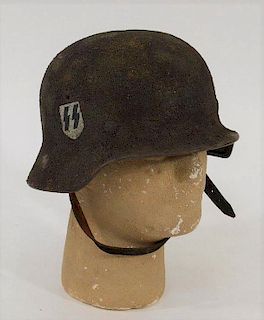 WWII German M42 Camouflage Painted Helmet