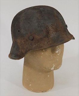 WWII German Army M42 Flared Rim Camouflage Helmet