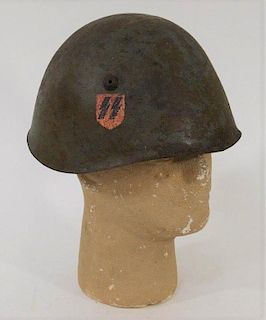 WWII Russian M40 Helmet with "SS" Ruins