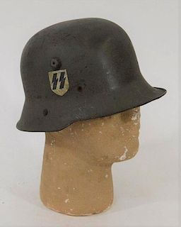 WWII M-16 Style Children's Tin "SS" Helmet Rare
