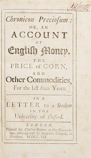 [FLEETWOOD, WILLIAM] Chronicon Preciosum. London, 1707. First edition.