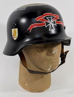 Post WWII German Veterans Painted Helmet
