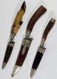 German Stag & Hoof Handle Hunting Knives (3)