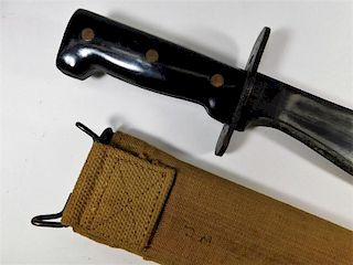 WWI Bolo Trench Knife in 1918 Dated Bauer Scabbard