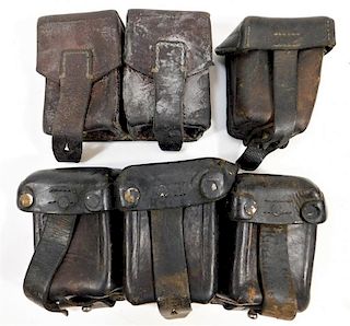 WWI German Army Leather Ammo Pouches