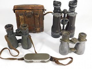 WWI German Trench Binoculars 1) in Leather Case 3