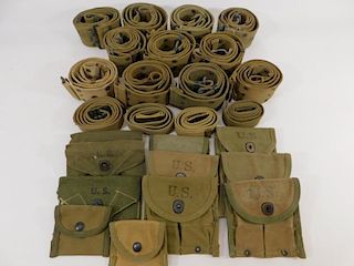 WWII Web Belts, Ammunition and First Aid Pouches