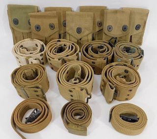 WWI U.S. Army Web Belts and 45Cal Magazine Pouches