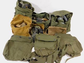 WWII U.S. Army Gas Masks (5) M2, M3-A1, M3-10, M5