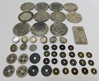 Silver Coin Buttons (9) and Other Coins