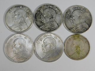 WWI -1927 China Yuan Shih-kai Silver Dollars (6)