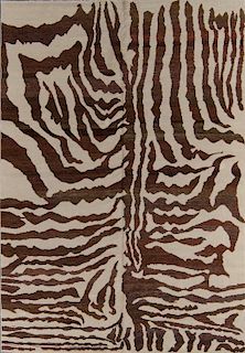 Tiger Stripe Tibetan Rug: 5'11'' x 9'