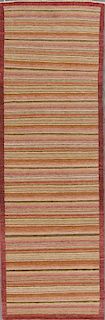 Natural Dye Rug with Stripes: 2'7'' x 8'1''