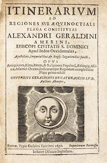 GERALDINI, ALEXANDRI. Itinerarium ad regiones sub aequinoctiali plaga constitutas... Rome, 1631. First edition.