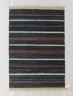 Modern Natural Dye Striped Kilim: 4'1'' x 6'