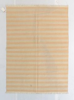 Modern Natural Dye Striped Kilim: 5'10'' x 8'