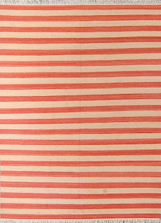 Modern Natural Dye Striped Kilim: 6' x 8'