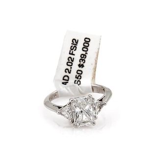 GIA Certified, 2.52 TCW Platinum Engagement Ring