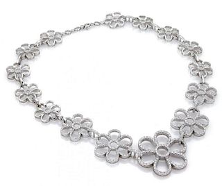 10 TCW Diamond Floral Drape Necklace