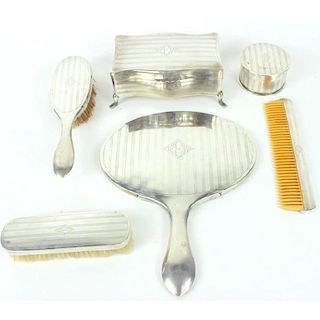 Chinese Sterling Silver Vanity Set