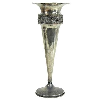 Sterling Silver Trumpet Vase