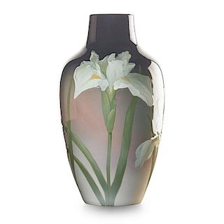 SARA SAX; ROOKWOOD Large Black Iris vase