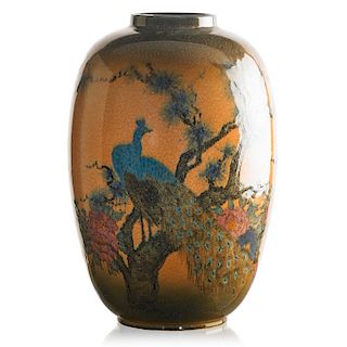 E.T. HURLEY; ROOKWOOD Massive vase