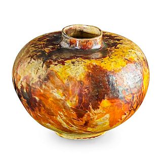 T. BROUWER Flame-painted vase