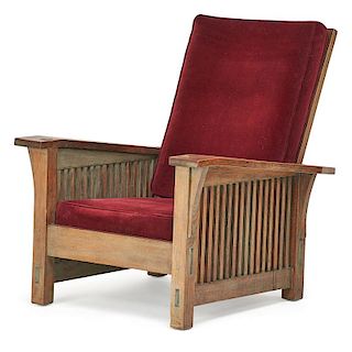 GUSTAV STICKLEY Spindled Morris chair