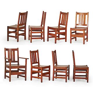 L. & J.G. STICKLEY Set of eight dining chairs