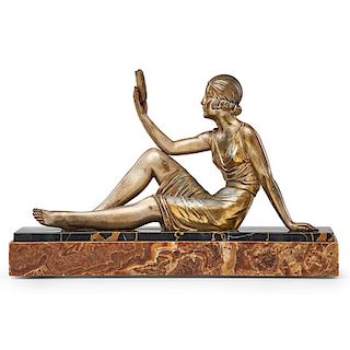DEMETRE CHIPARUS Sculpture, "The Reader"