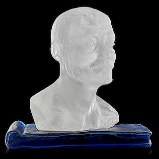 JEANNE FERRARO "Father and Son" glass sculpture