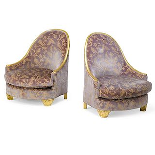 FRENCH ART DECO Pair of bergère chairs