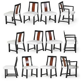 EDWARD WORMLEY Twelve dining chairs