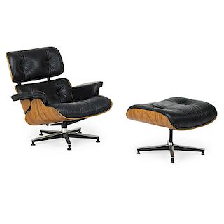 CHARLES AND RAY EAMES (Attr.) Lounge chair and ottoman