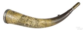 Scrimshaw hunting horn