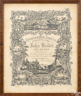 John Krider, gun maker lithographed broadside