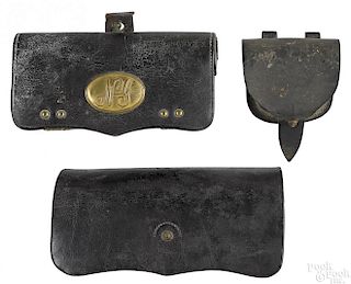 Two Indian Wars leather cartridge boxes