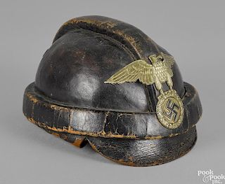 German Third Reich leather motorcycle helmet